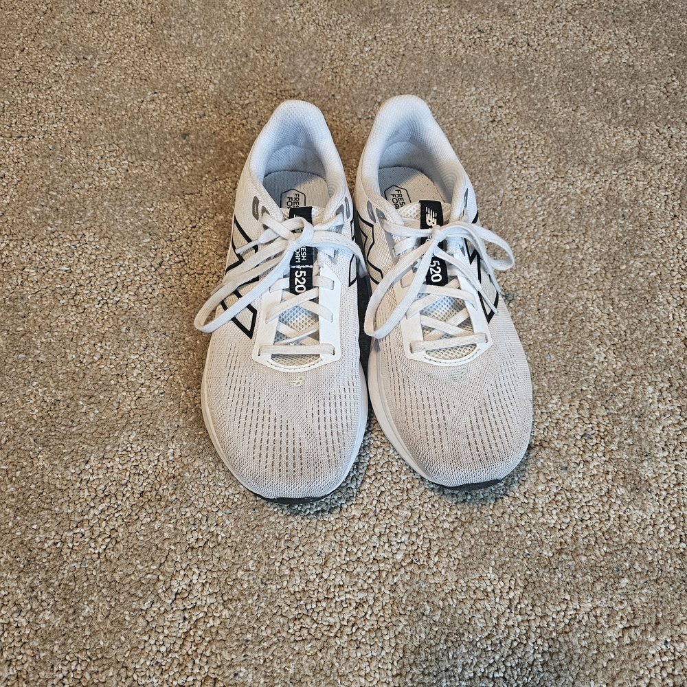 New Balance Women's White Athletic Sneakers with Black Accents